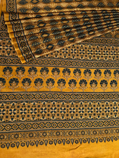 GULDASTA: HAND BLOCK AJRAKH MODAL SILK SAREE