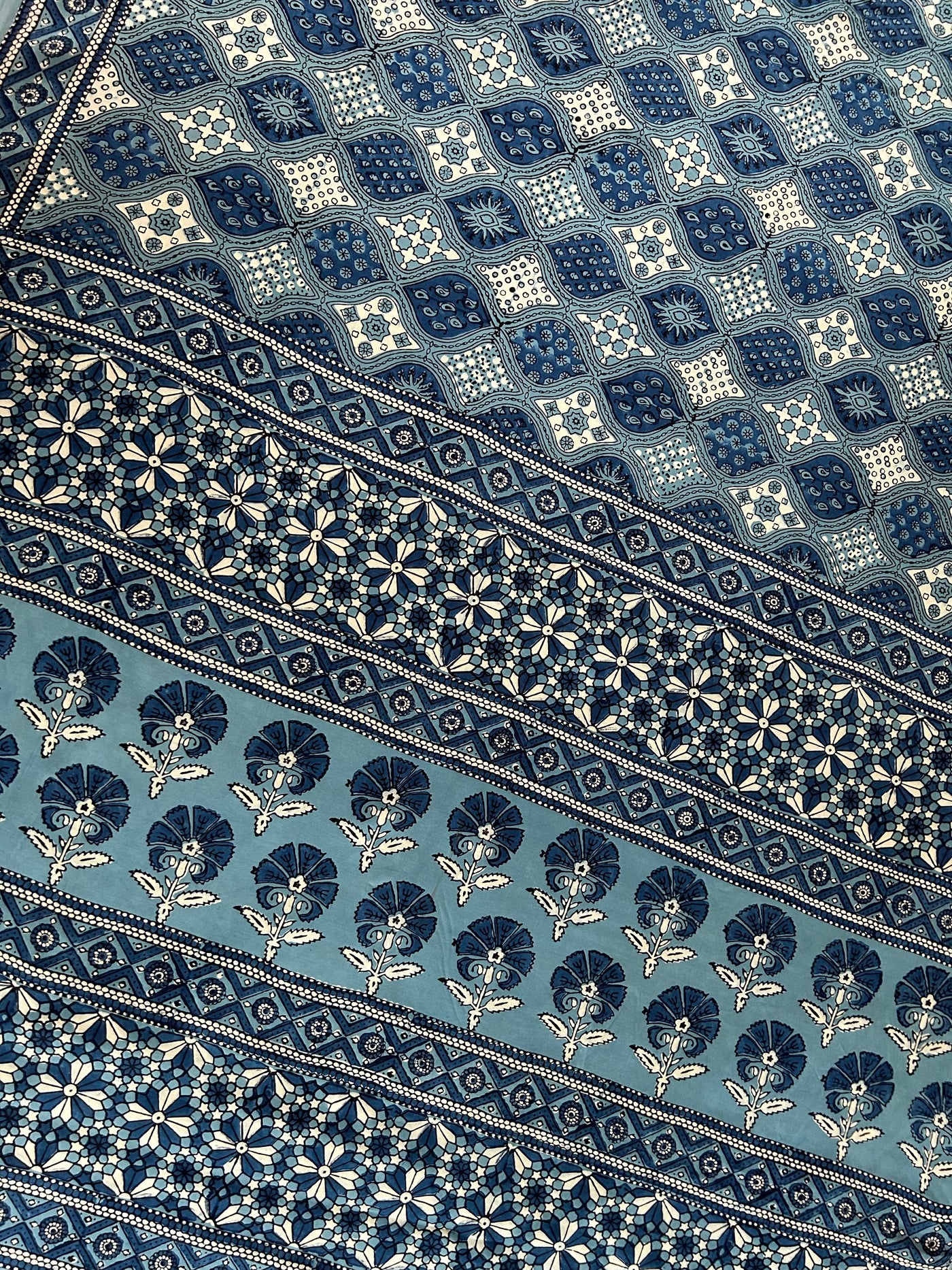 APARAJITA: HAND BLOCK AJRAKH MODAL SILK SAREE
