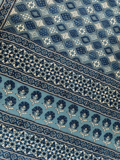 APARAJITA: HAND BLOCK AJRAKH MODAL SILK SAREE