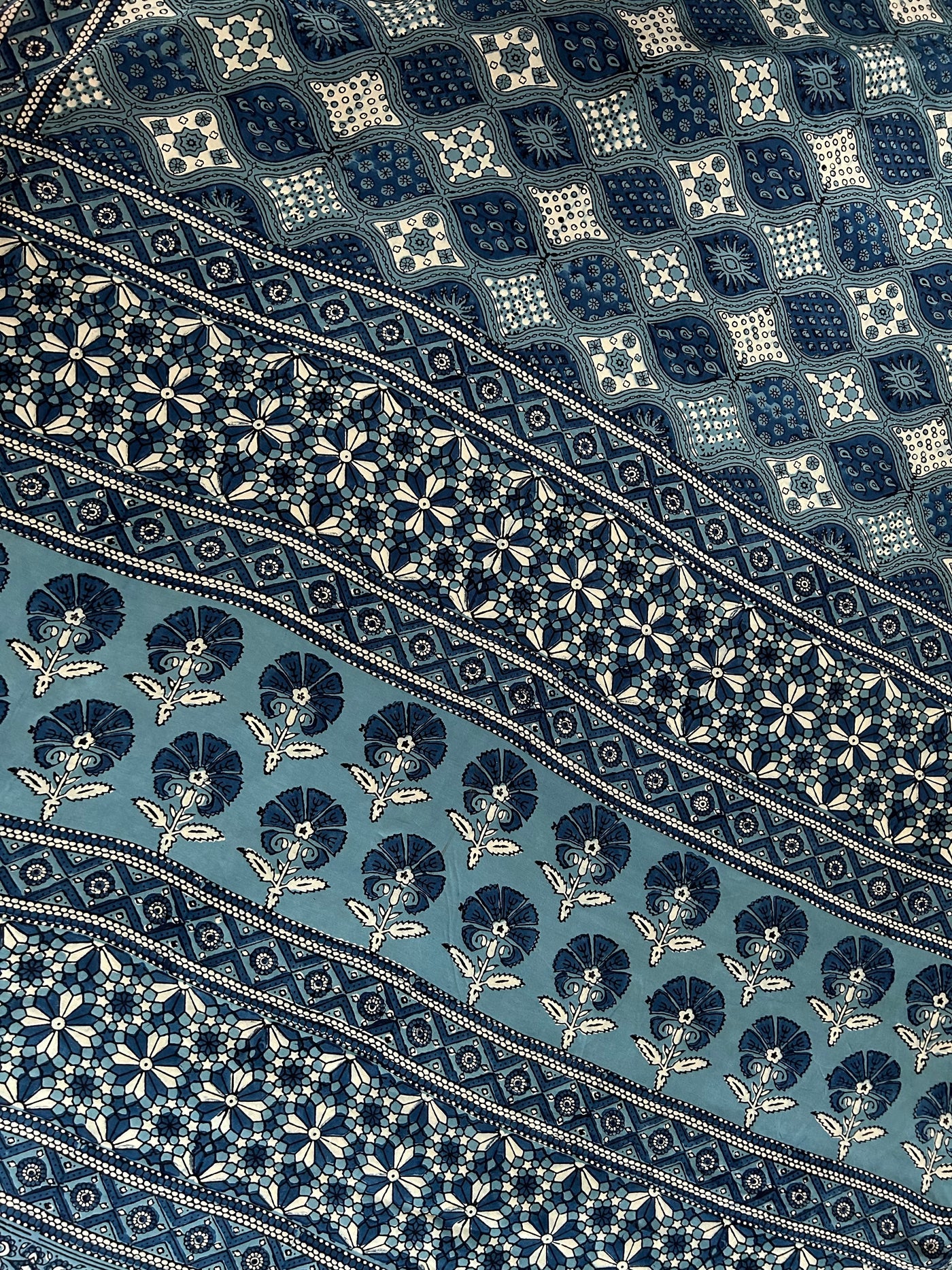 APARAJITA: HAND BLOCK AJRAKH MODAL SILK SAREE
