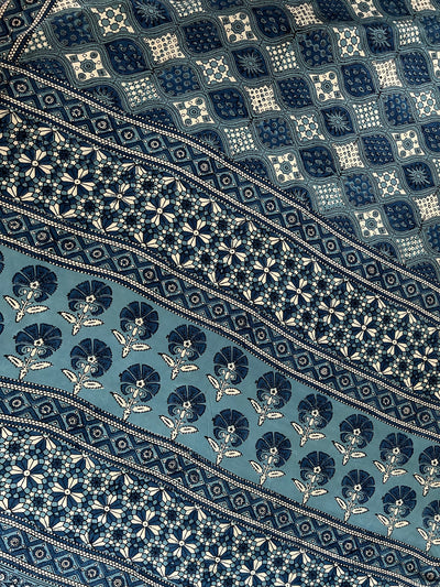 APARAJITA: HAND BLOCK AJRAKH MODAL SILK SAREE