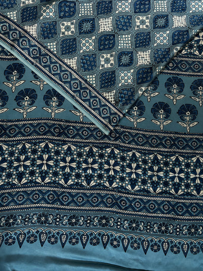 APARAJITA: HAND BLOCK AJRAKH MODAL SILK SAREE
