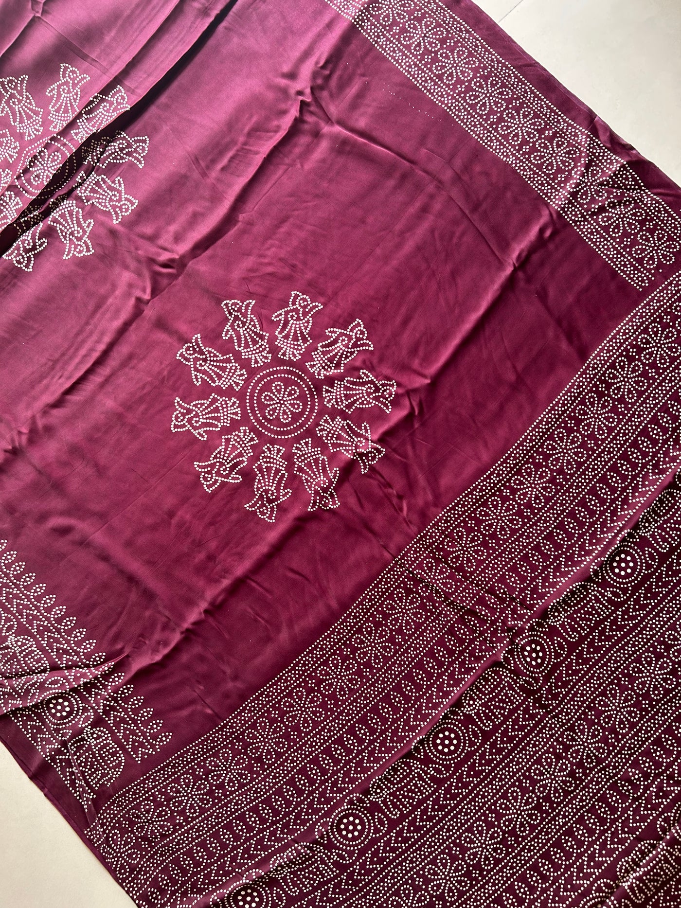 Dhara: Printed modal silk with tissue pallu