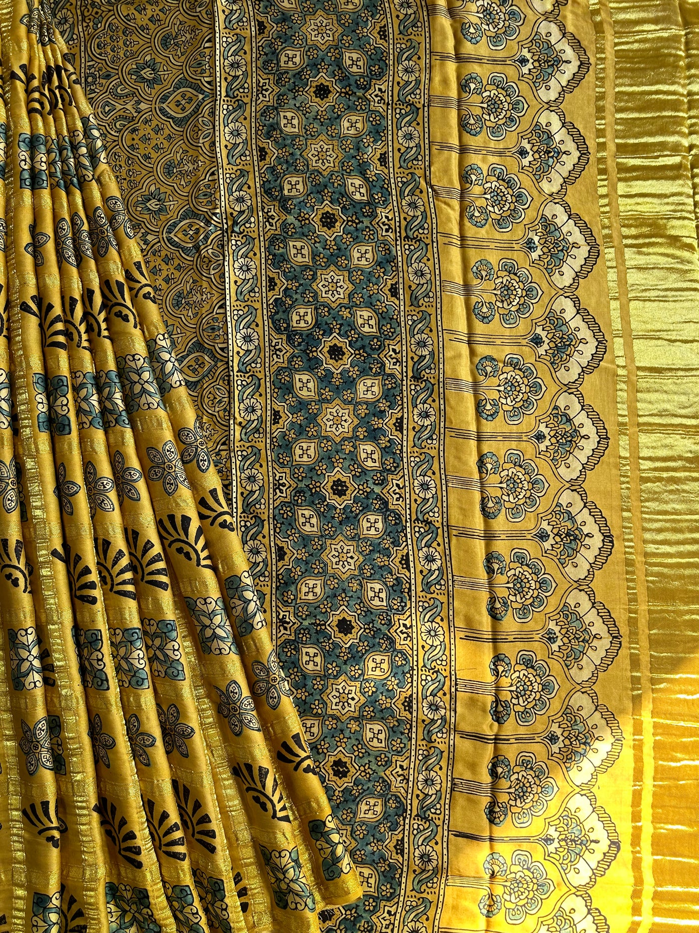 NAINA:Handmade Gharchola Ajrakh Saree