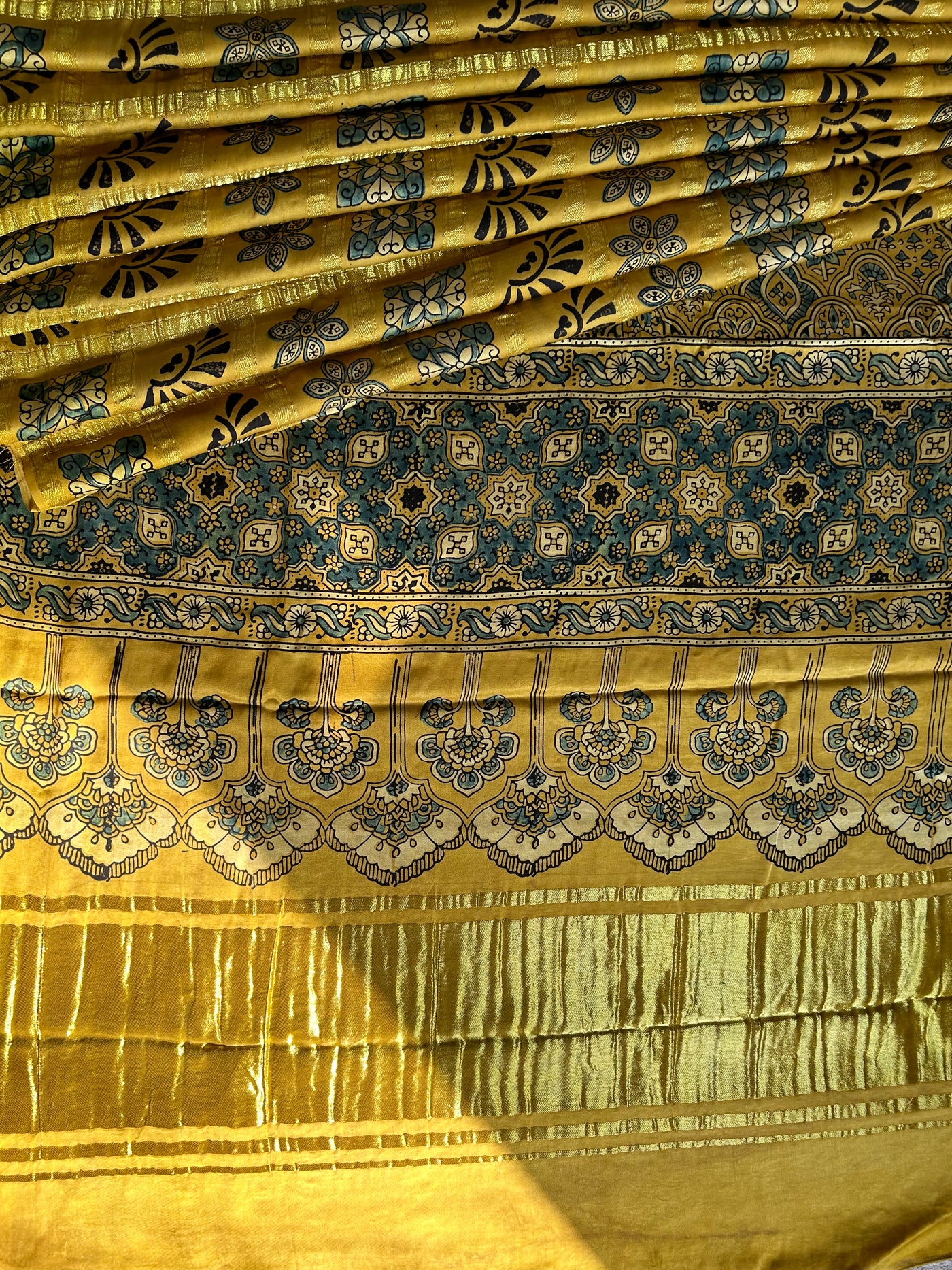 NAINA:Handmade Gharchola Ajrakh Saree