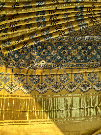 NAINA:Handmade Gharchola Ajrakh Saree