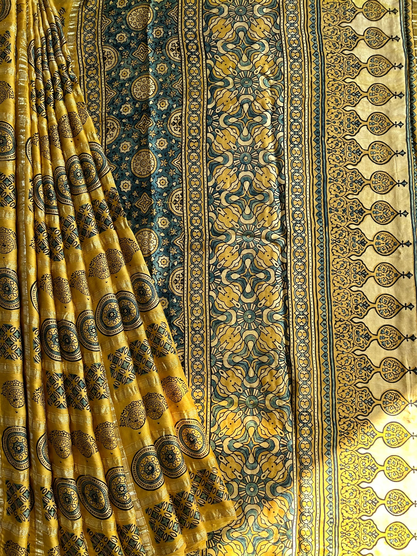 SAHINI:Handmade Gharchola Ajrakh Saree