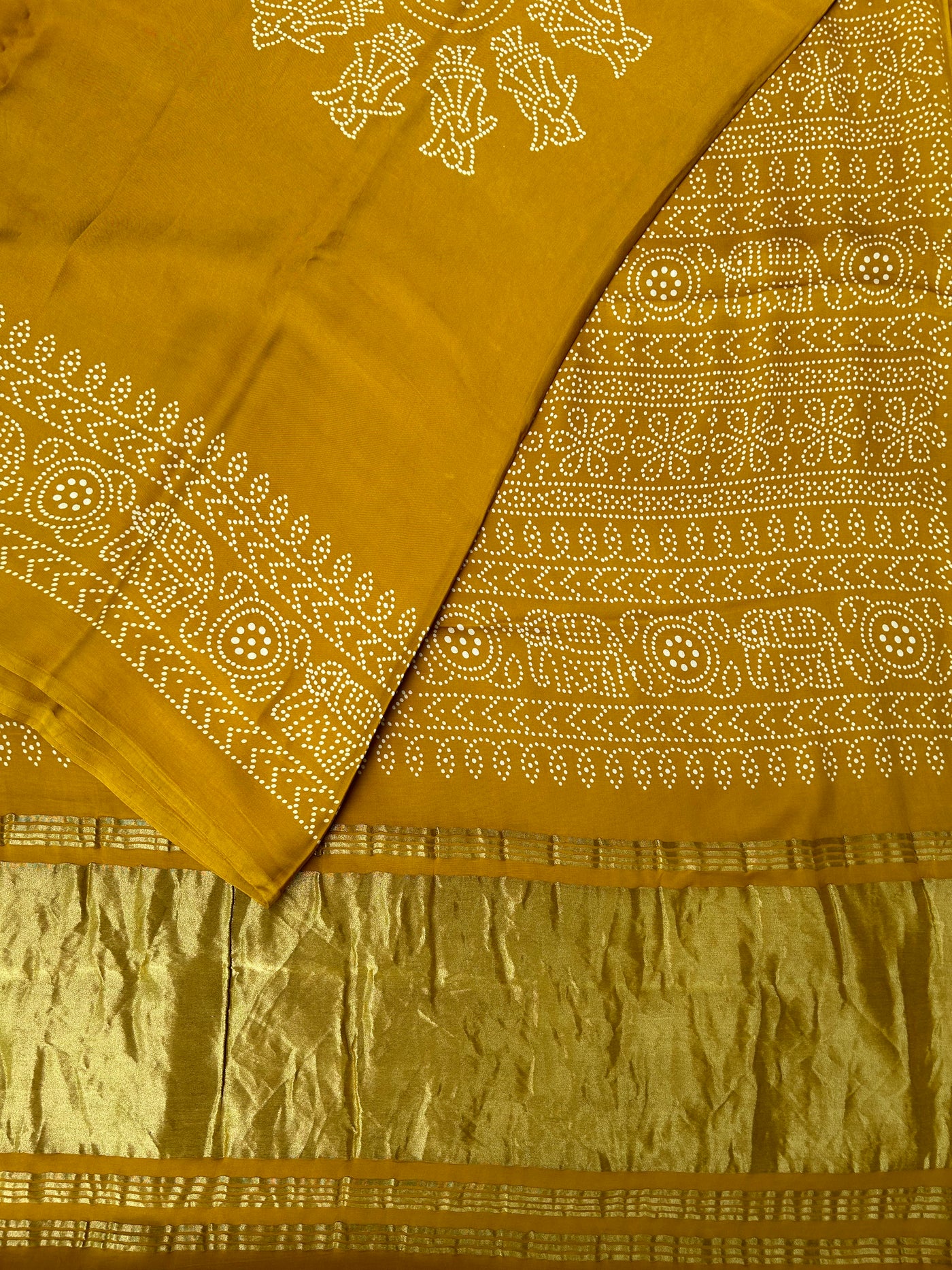 SUJAIN: Printed modal silk with tissue pallu