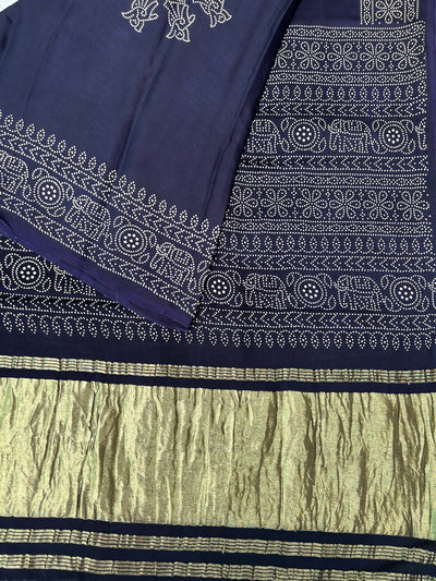 PYARI: Printed modal silk with tissue pallu