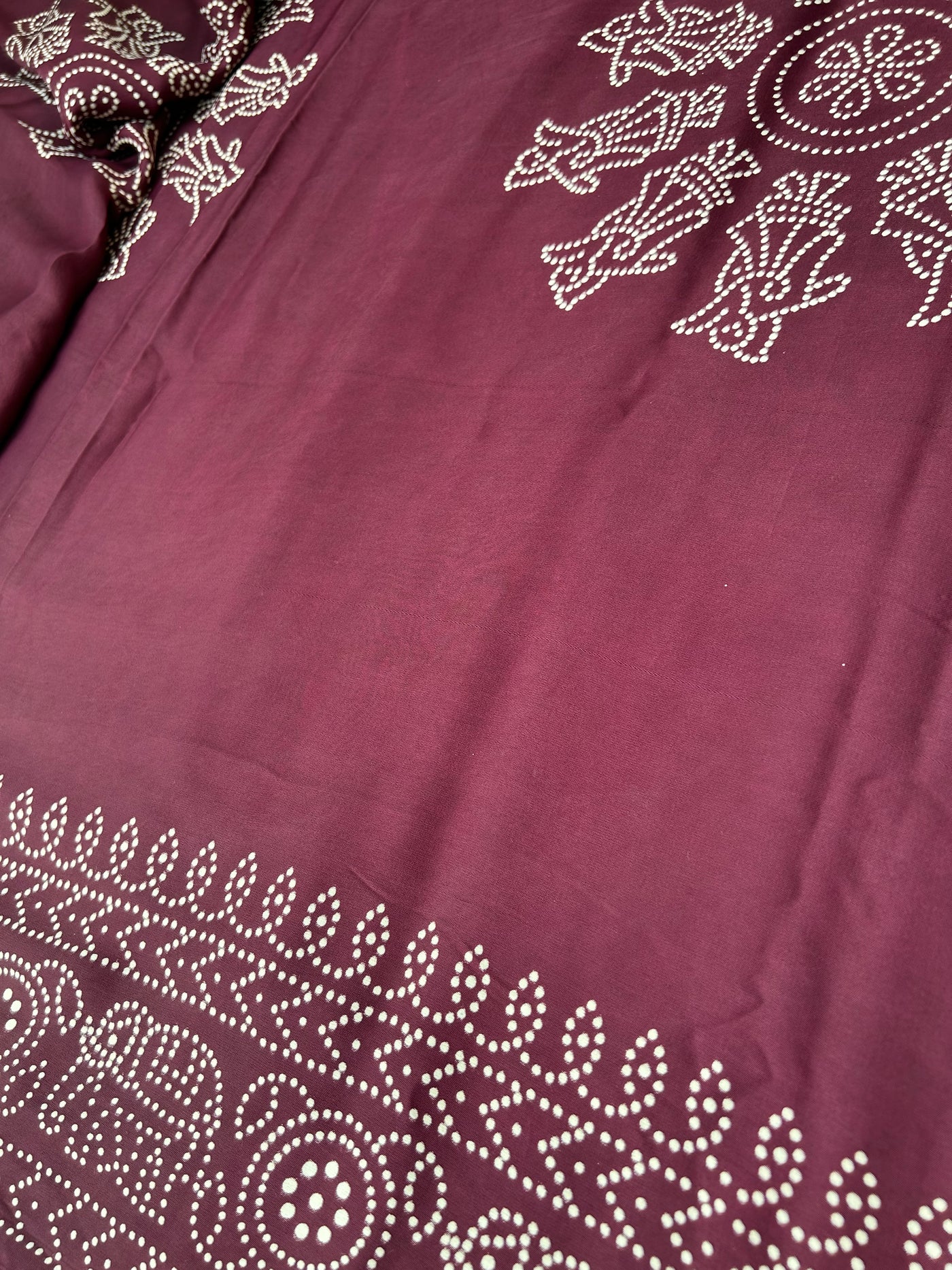 ANSHI: Printed modal silk with tissue pallu