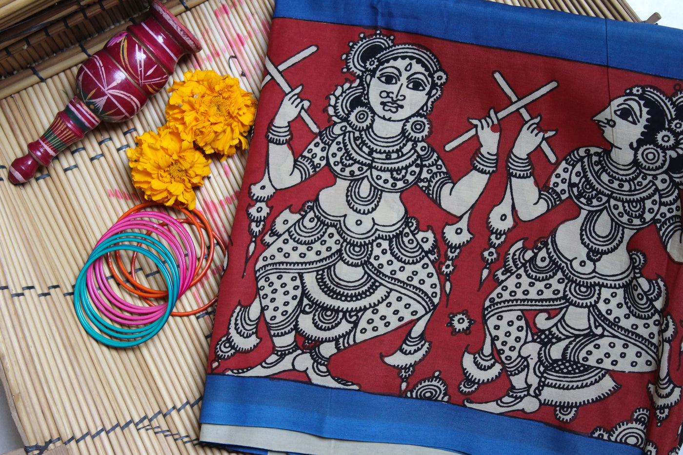 SANRACHNA: HANDPAINTED CHENNUR SILK KALAMKARI SAREE