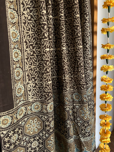 Nightingale : Tissue Modal Silk Ajrakh Dupatta