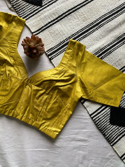 MOLTEN GOLD: PURE SILK READYMADE BLOUSE