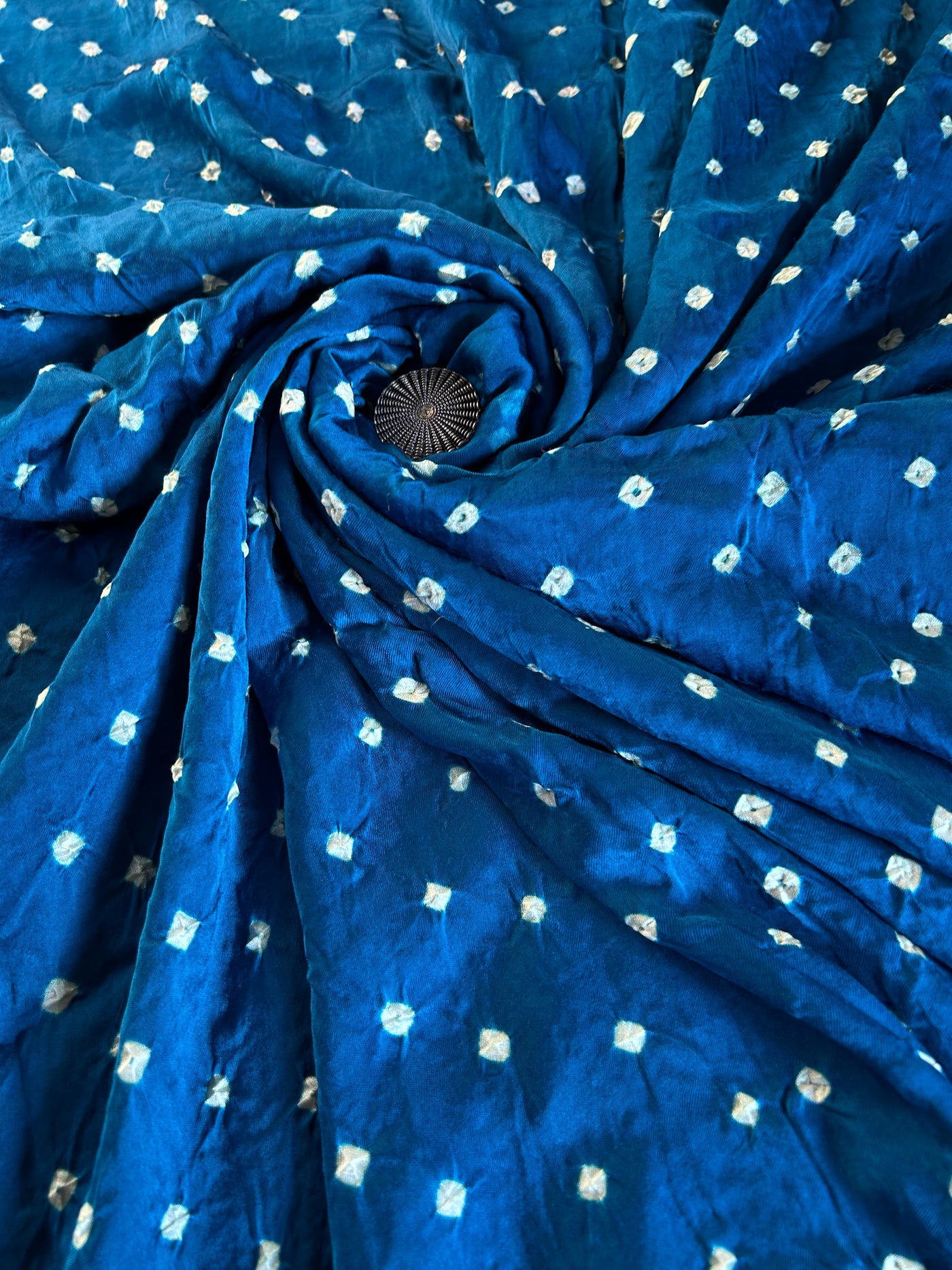 SKY BLUE-  Hand made BHANDHANI Modal Silk Fabric