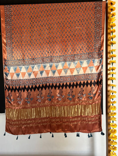 PANKHUDI : Tissue Modal Silk Ajrakh Dupatta