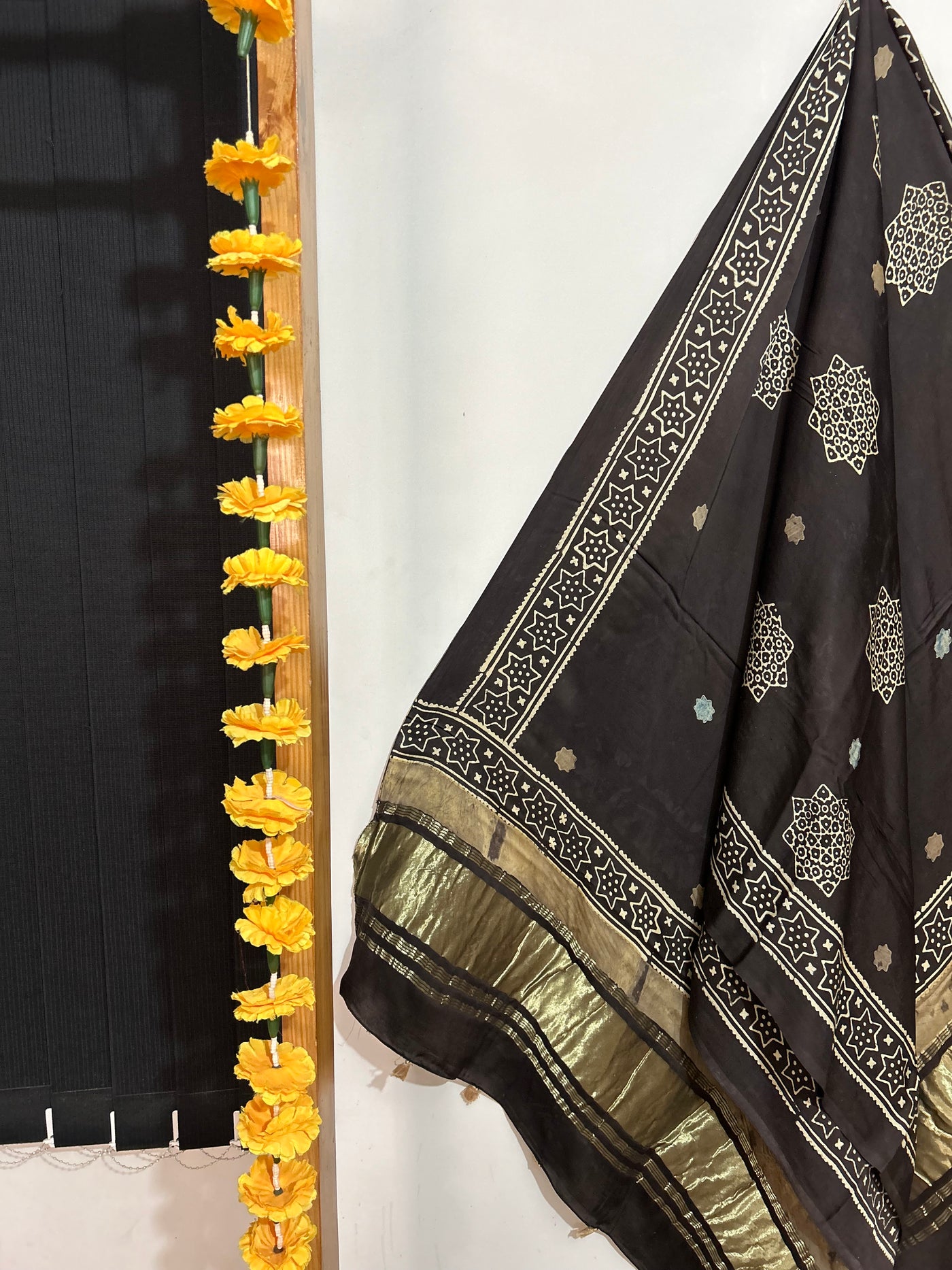 GOLDEN TREASURE:Tissue Modal Silk Ajrakh Dupatta