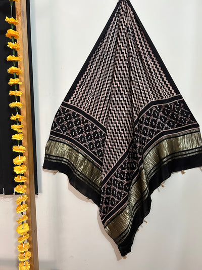 IRON SCRAP:Tissue Modal Silk Ajrakh Dupatta