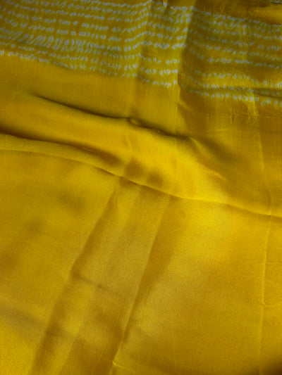 KUNTI: Handmade Shibori Dyed Modal Silk Tissue Pallu Saree