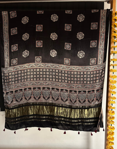 PARDES : Tissue Modal Silk Ajrakh Dupatta