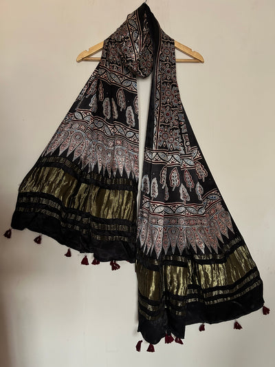 MOHRA : Tissue Modal Silk Ajrakh Dupatta