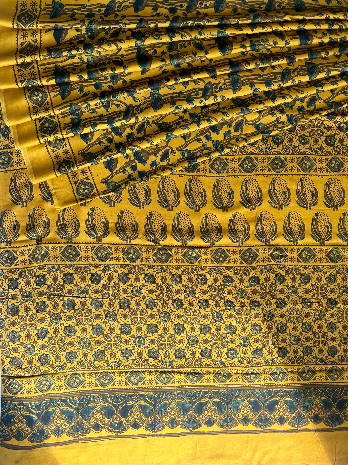 Sanyukta: Handblock Ajrakh Modal Silk Saree