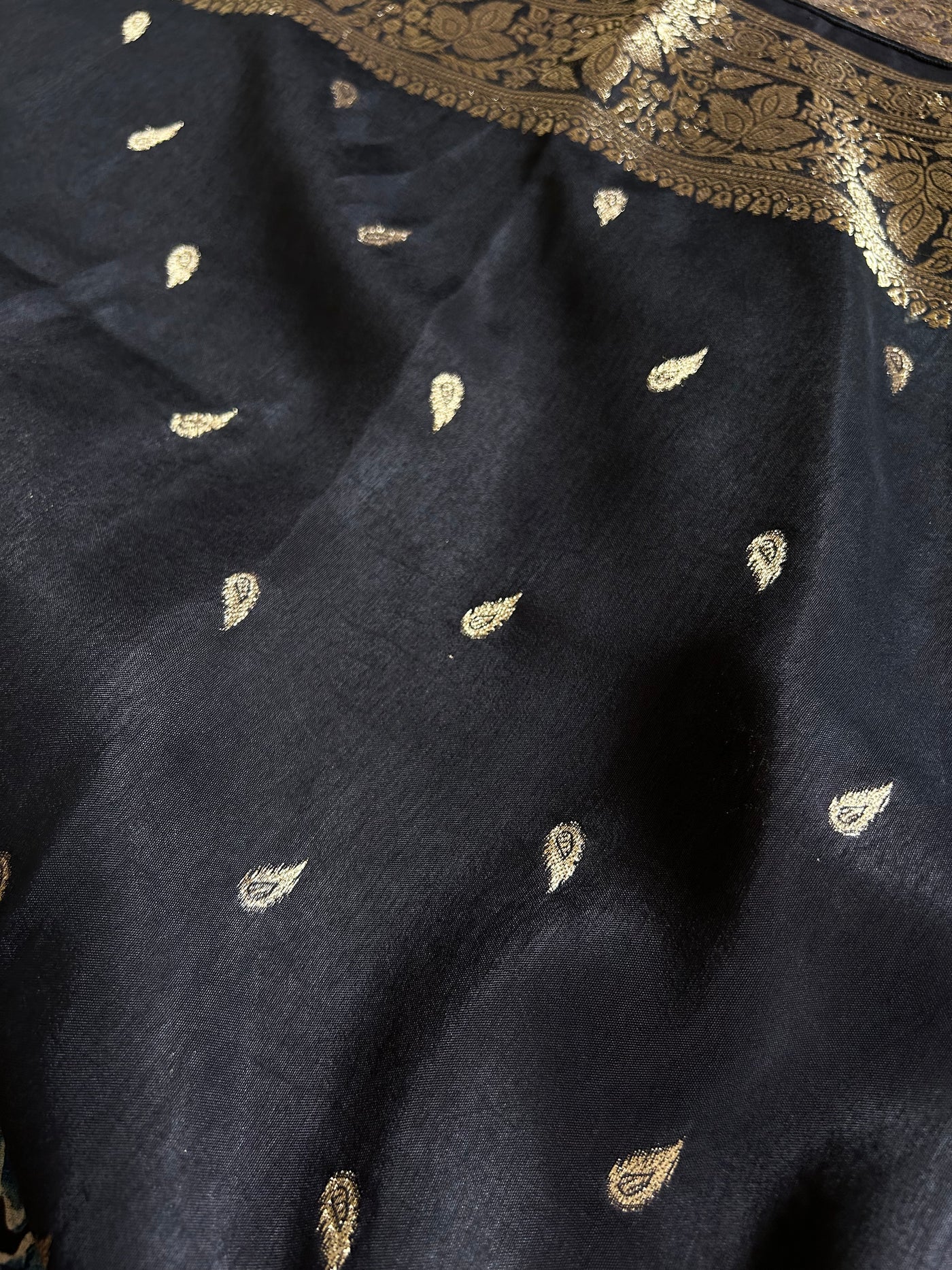 Kaushiki:Handblock Ajrakh Dola Silk Saree With Meenakari Pallu.