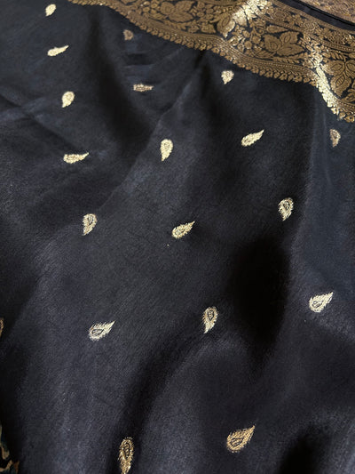 Kaushiki:Handblock Ajrakh Dola Silk Saree With Meenakari Pallu.