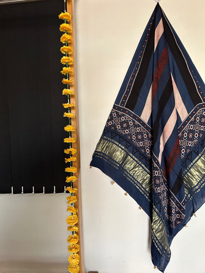 Nightingale : Tissue Modal Silk Ajrakh Dupatta