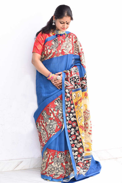 SANRACHNA: HANDPAINTED CHENNUR SILK KALAMKARI SAREE
