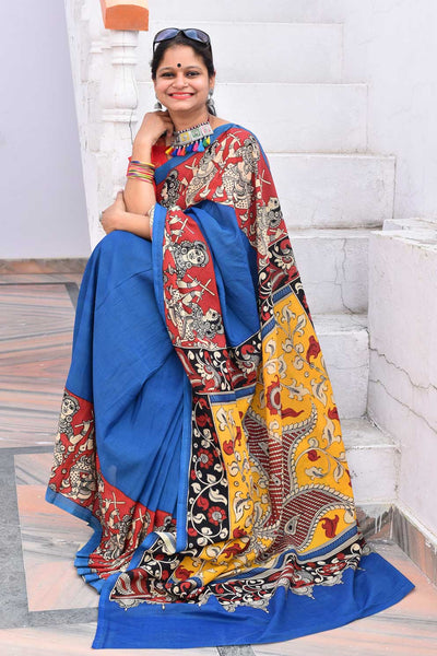 SANRACHNA: HANDPAINTED CHENNUR SILK KALAMKARI SAREE