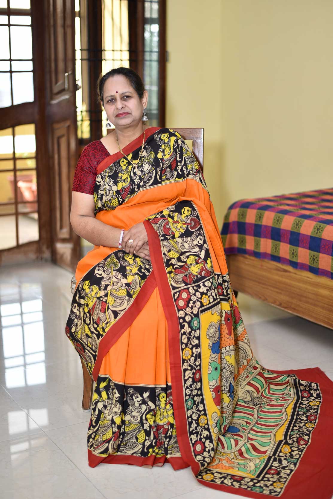 LEELA: HANDPAINTED CHENNUR SILK KALAMKARI SAREE