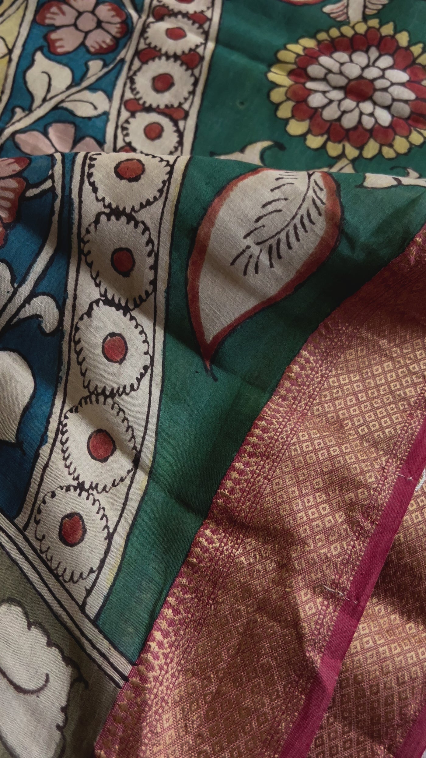 CHANDRAMUKHI: Handloom Maheshwari Pen Kalamkari Saree