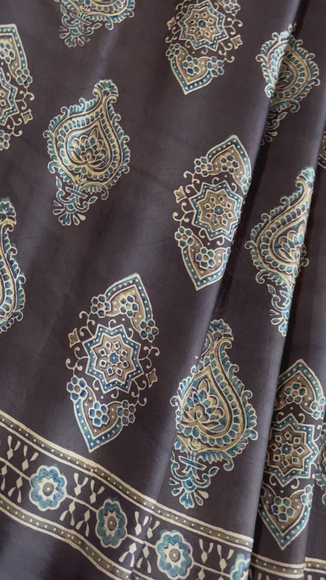 Kumud: HANDBLOCK AJRAKH MODAL SILK SAREE