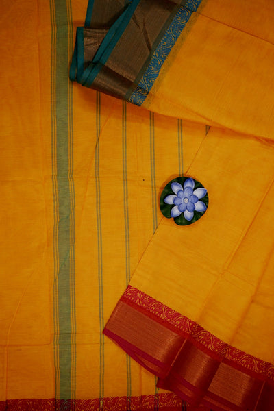 DAMODAR: Kanchipuram cotton saree